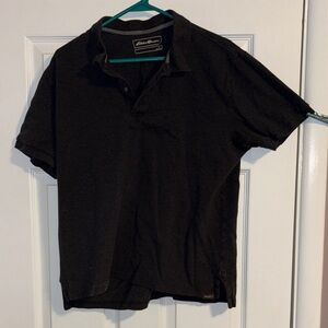 Eddie Bauer Black Men's Short-Sleeve Polo